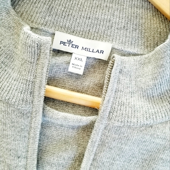 Peter Millar Crown Crafted Flex Quarter Zip Merino Wool Blend Pullover Sweater - Picture 2 of 13